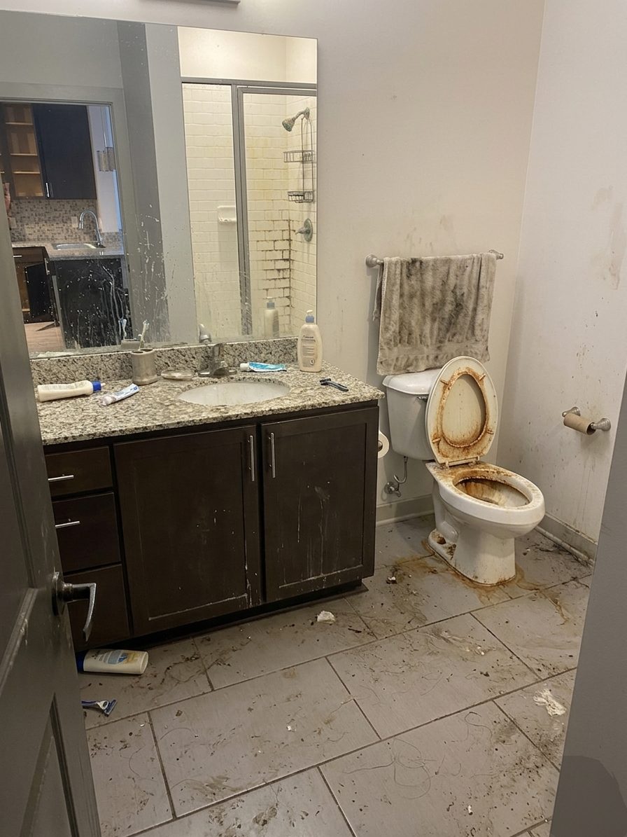 Bathroom before cleaning