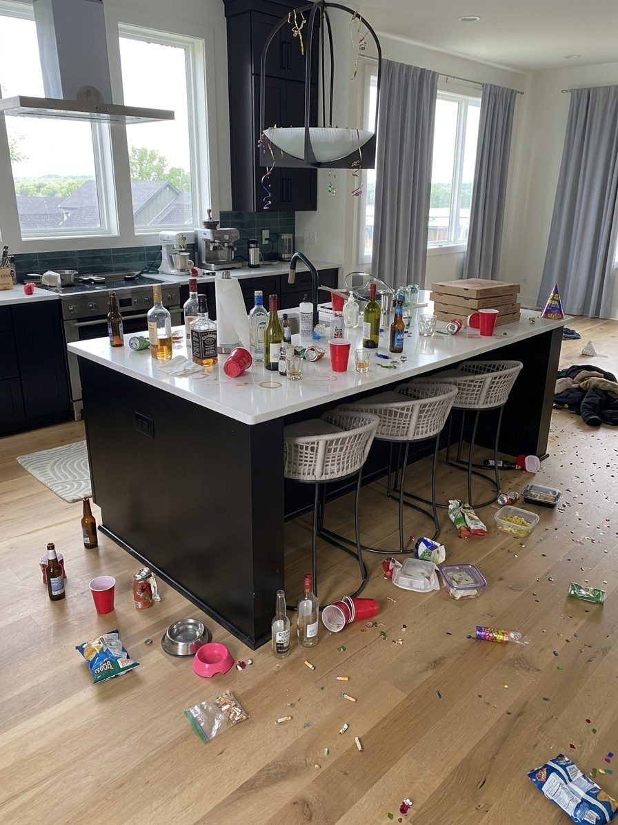 Kitchen before cleaning